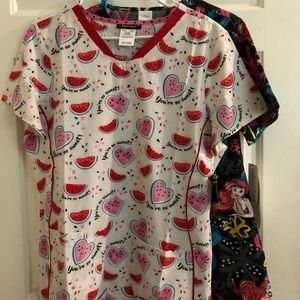 Large Heart & Soul Watermelon Scrub Top